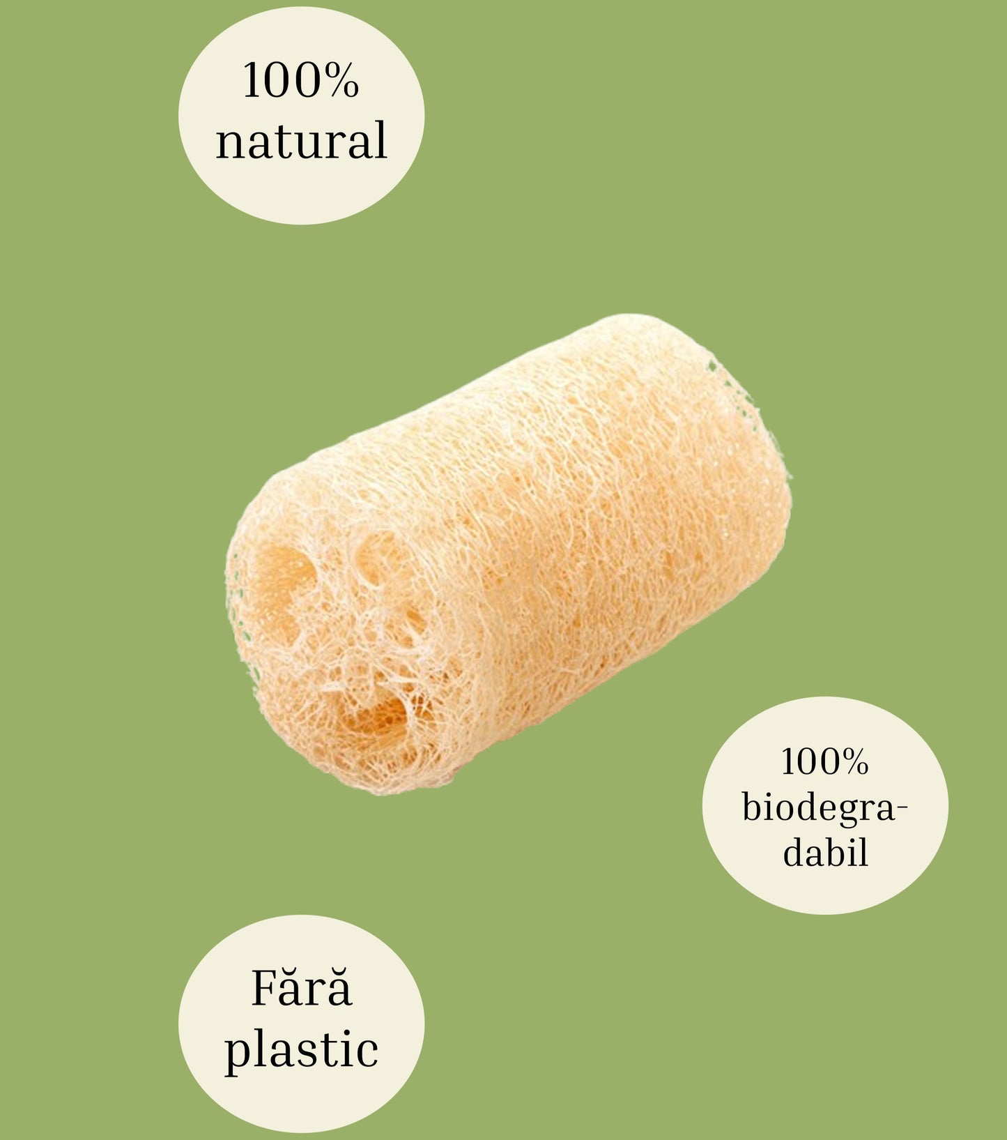 Set lufa naturală, 4 buc, 10 cm