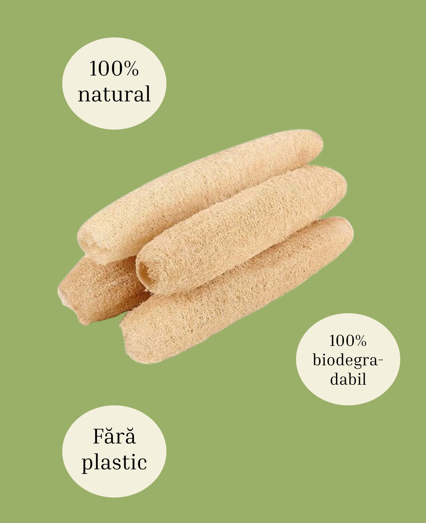 Set lufa naturală, 4 buc, 25-30 cm