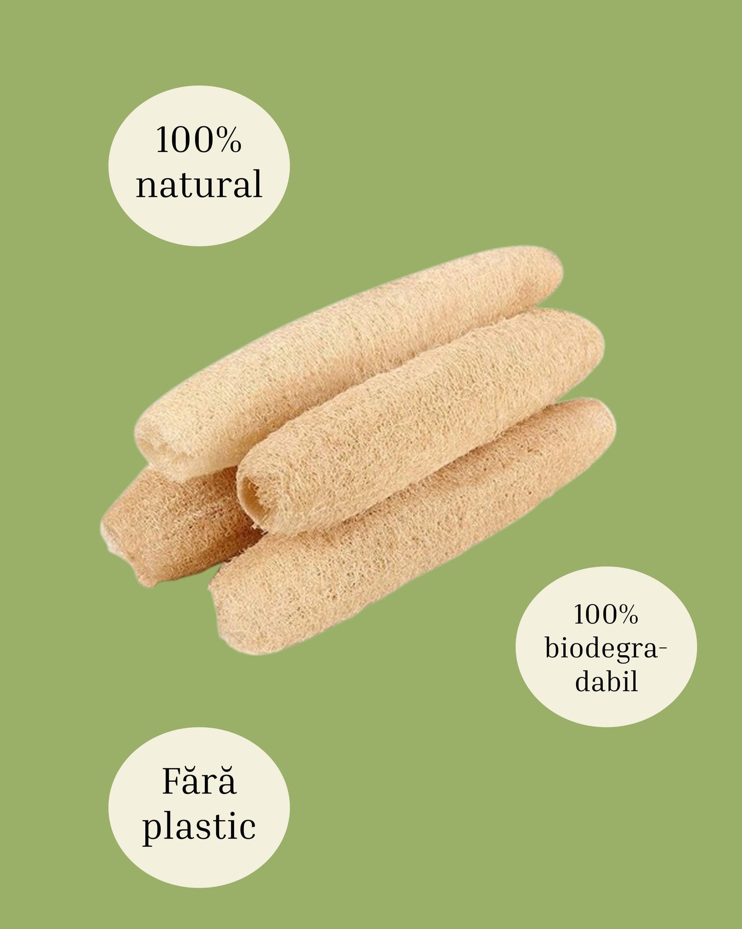 Set lufa naturală, 4 buc, 30-40 cm